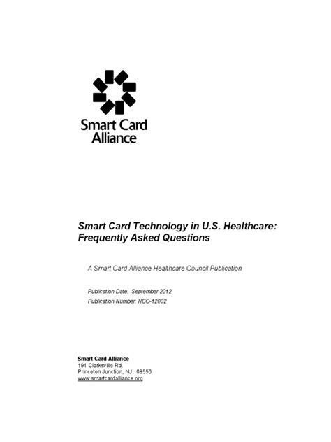 Smart Card Technology in U.S. Healthcare: Frequently 